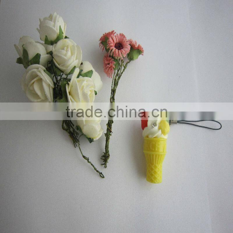 Realistic Ice Cream Key Chain With Cherry