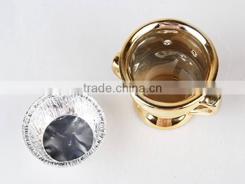 2016 new hot sell golden Arabic incense burner candle burner cramic incense burner for charcoal