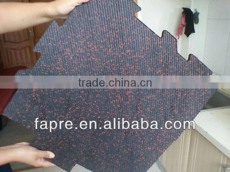 Interlocking Rubber Sport Matting with Colorful EPDM Speckles