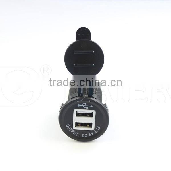 White 5V 3A USB Charger Socket, Double Port USB Socket*