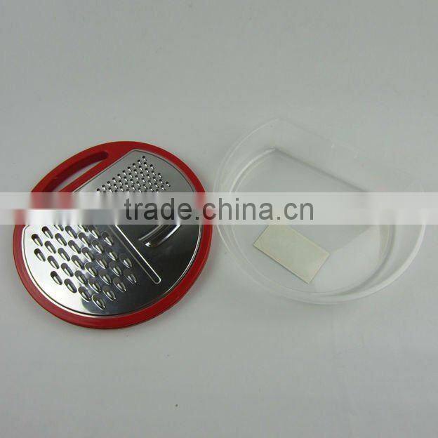 Round Vegetable Grater Stainless Steel Grater With Plastic Container