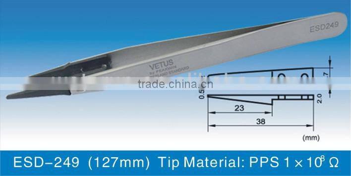 ESD-259 Fine Tips Replaceable Tip Stainless Steel Tweezers