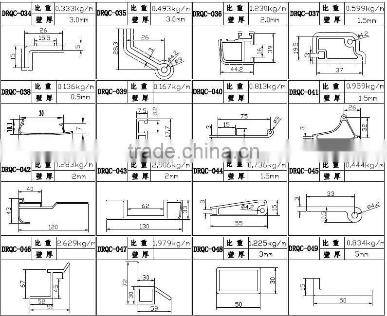 6063 t5 extrusion sandblasting anodized car rack aluminium profile