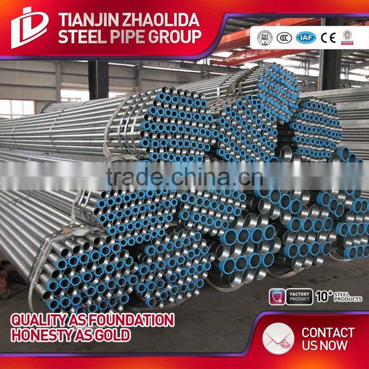 high quality ASTM A106 GR A B ERW hot dipped & pre galvanized steel pipe & tube from tianjin mill