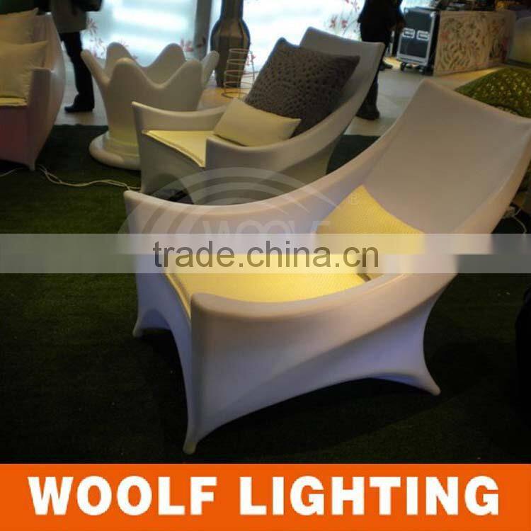 WOOLF WF-7190 led ktv use light single chair sofa, Plastic lit led furniture sofa chair