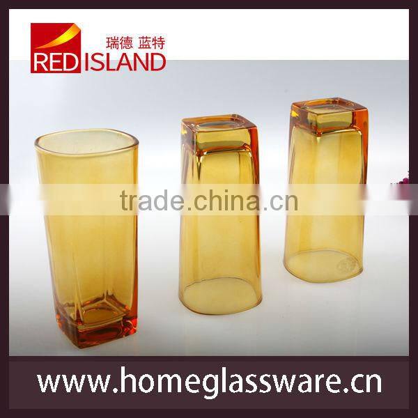 glass works supply colored drinking glass cup, thick bottom glass tumbler, beer glass