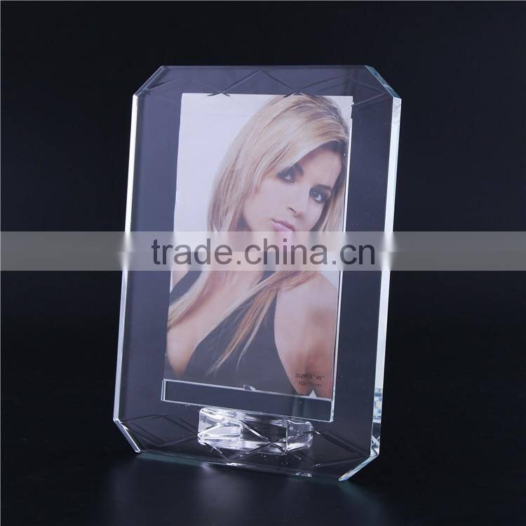Factory customized crystal stand photo frame for mom