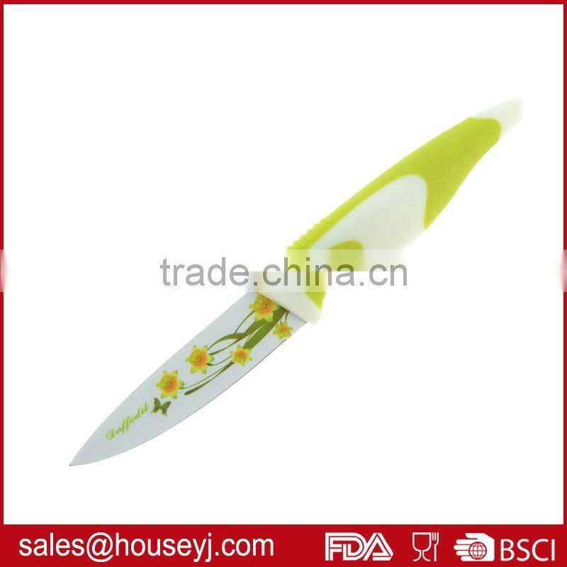 Set of 6pcs knife set 5pcs non stick color kitchen knife+1pc ceramic peeler with EVA box packing