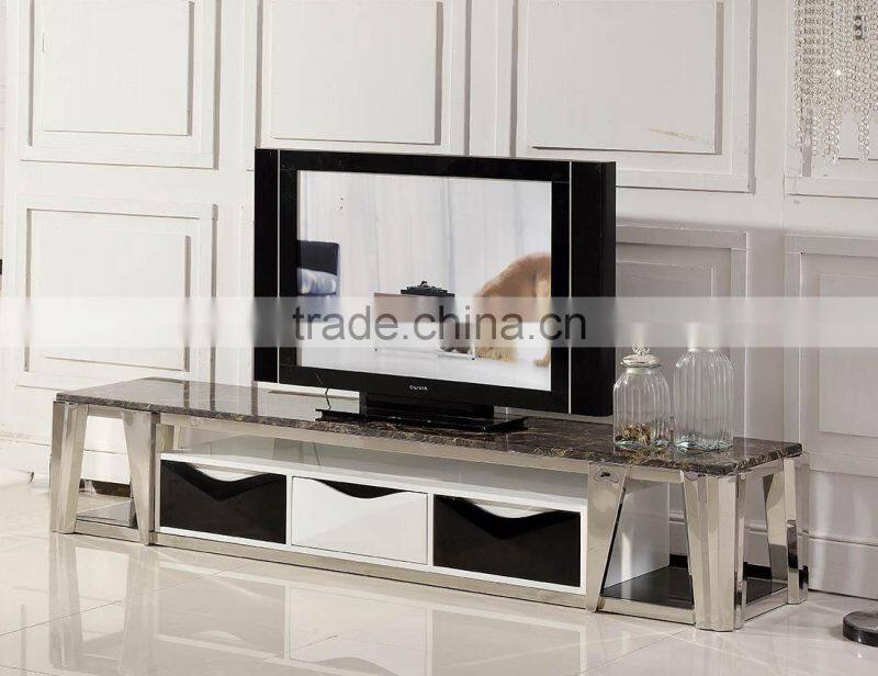 Stainless steel home furniture marble top coffee table C378