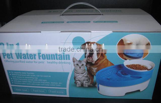 2017 New Hot Automatic Pet Waterer, 3 In 1 Pet Water Fountain Multi-functional LED Light Automatic Pet Bowl Feeder Waterer
