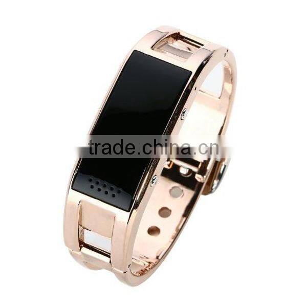 Stainless steel smart watch, sleep mornitoring smart bracelet, OLED screen bluetooth watch