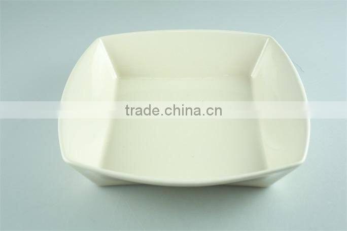 Ivory colored ceramic bakeware with lid , ceramic casserole dish serving tray