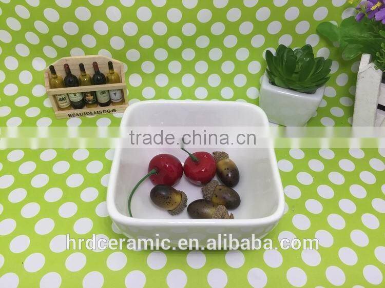 Stocked White Porcelain Square Dish/food dish/rice dish/salad bowl