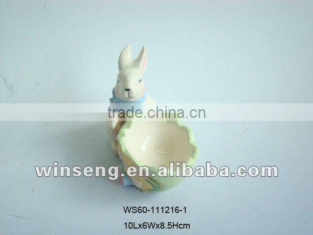 Lovely white Easter rabbit ceramic ashtray