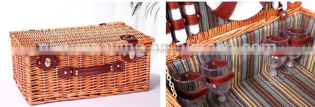 Wholesale new design Food Insulated atacado cestas de vime do piquenique wicker picnic basket