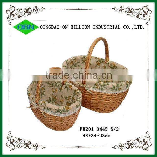 Quality wicker woven egg collection basket