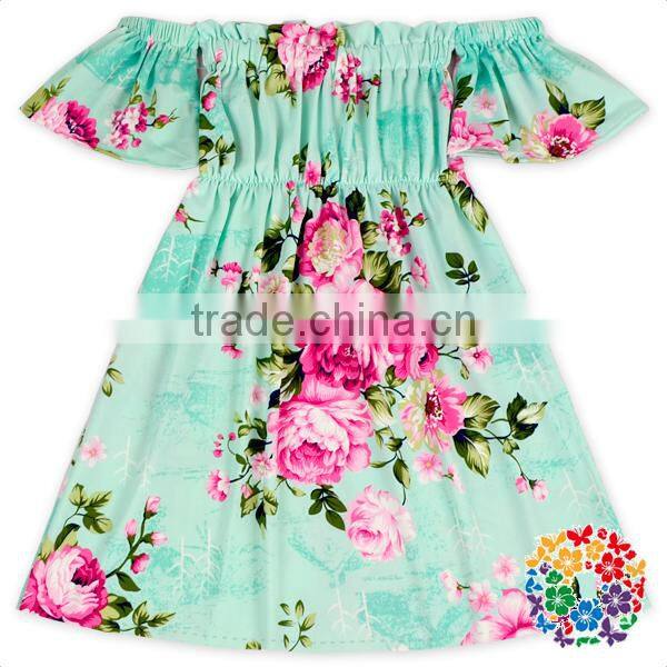 Little Girls Summer Ruffle Off Shoulder One-Piece Dresses Beach Party Prom Halter Dress