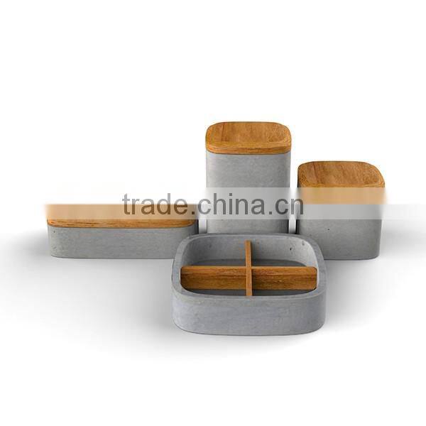 concrete kitchen accessories Concrete Salt Cellar with cement Lid