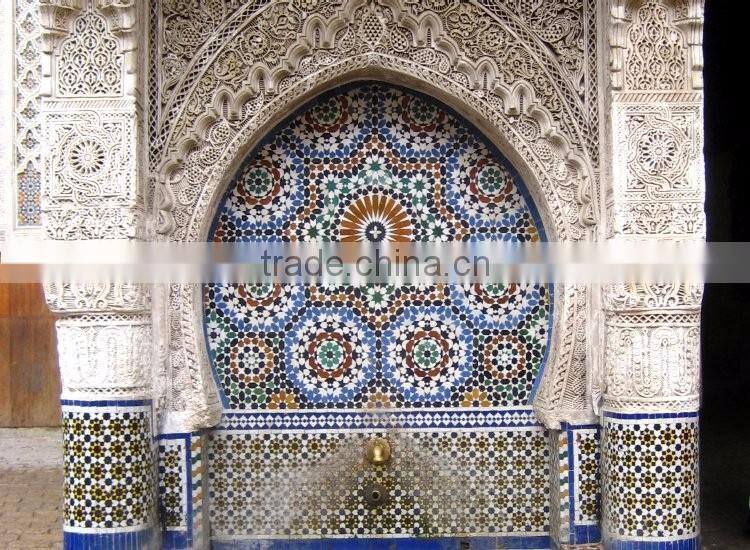 Indoor and outdoor decor marble moroccan fountain for sale