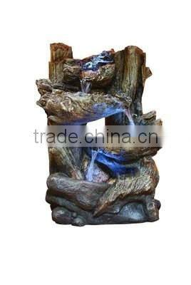 Tiered Log Statue Fountain With LED Lights