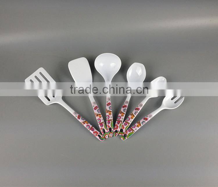 different shape melamine plastic kitchen utensils sets