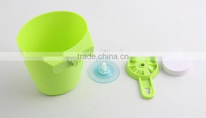 Vacuum suction cup bathroom and kitchen plastic shelf/holder/storage bucket