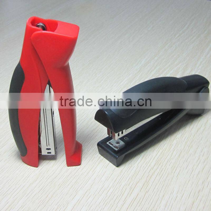 2015 hot sale plastic full strip stand up stapler office fancy stapler