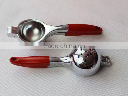 LM-106 mirror finish lemon squeezer with rubber soft handle