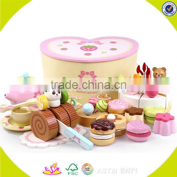 wholesale baby wooden desserts cake toy, popular kids wooden desserts cake toy, lovely children wooden birthday cake W10B102