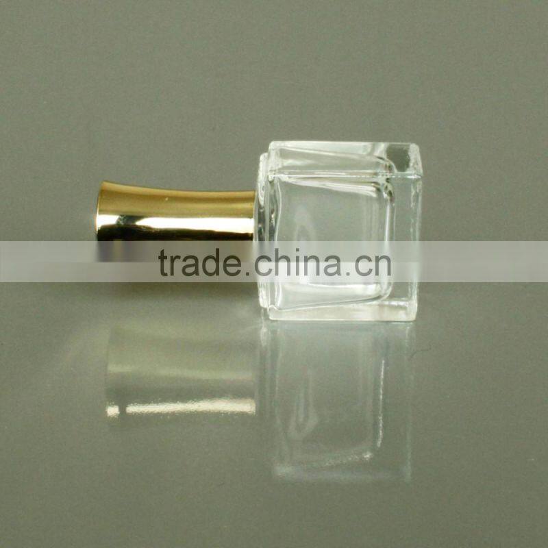 10ml square empty nail polish bottle with gold cap