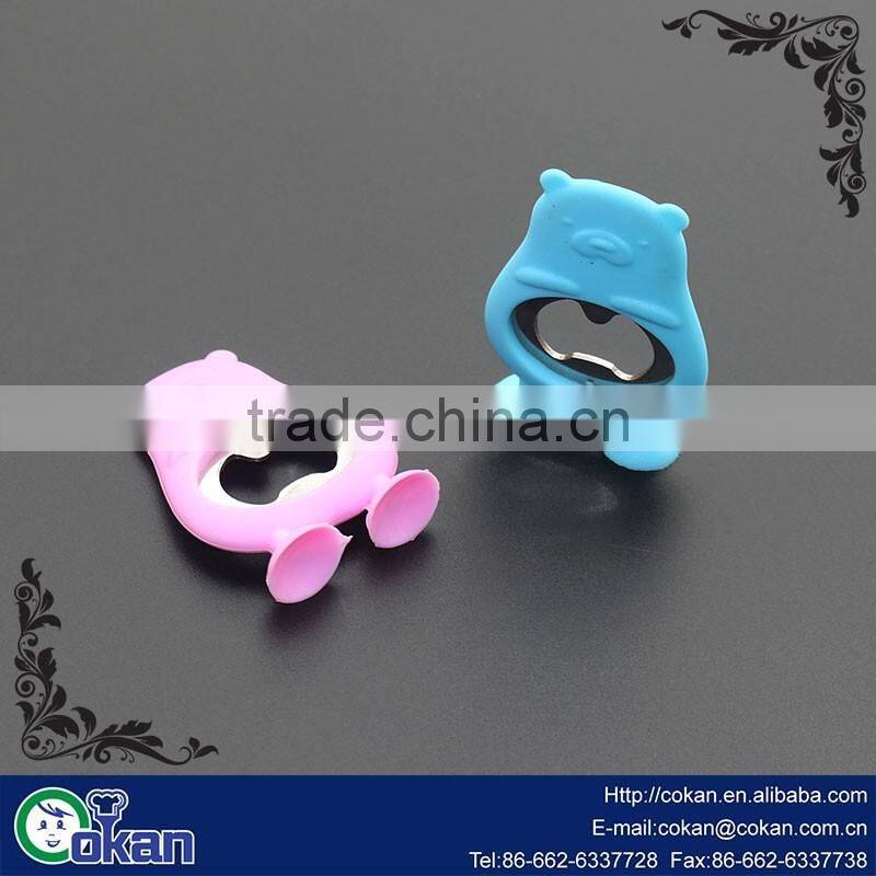 CK-SL690 Eco silicone can opener/Bear Shapejar opener,silicone wine /Stainless steel Bottle Opener and Beer Opener