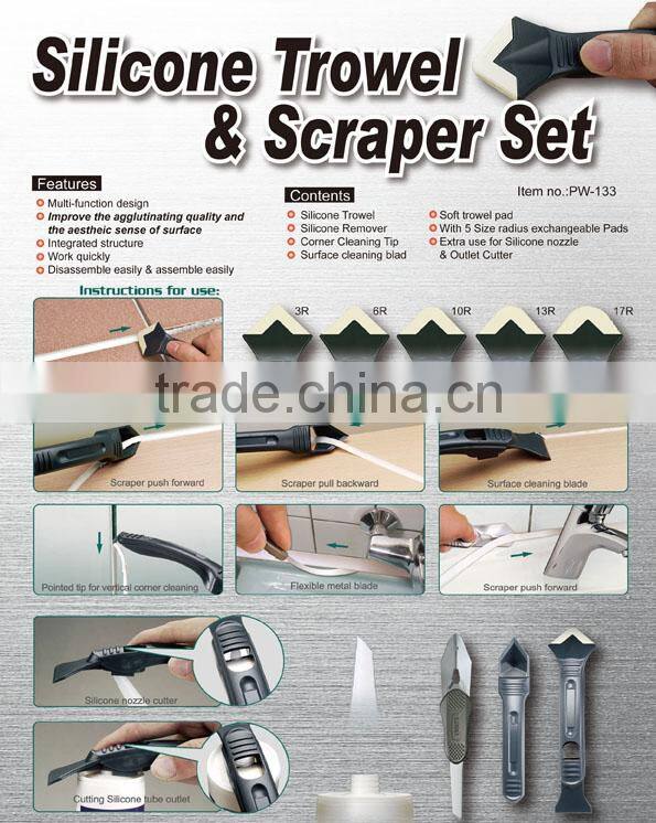 Plastic Silicone Trowel & Scraper Set