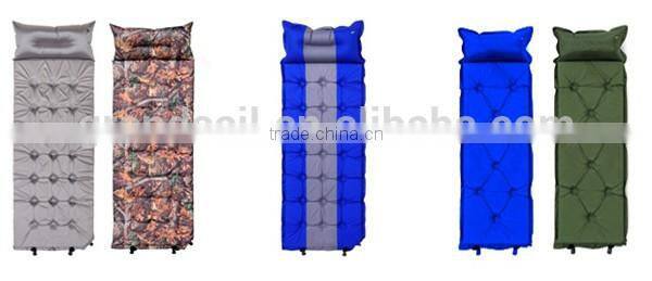 1 person polyster high density memory self inflatable camping mattress