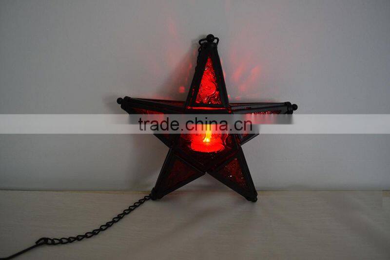 Star Glass Tea Light Candle Holder Rustick Hanging Lighting Lantern Wedding Birthday Party Decoration
