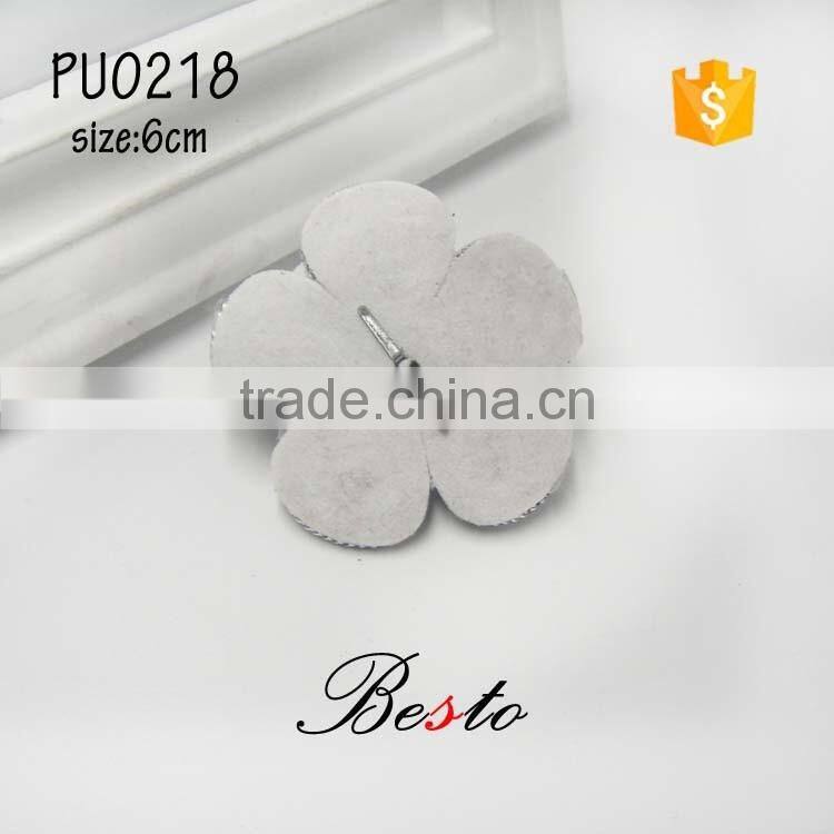 Guangzhou Factory artificial leather flower for the shoes decoration