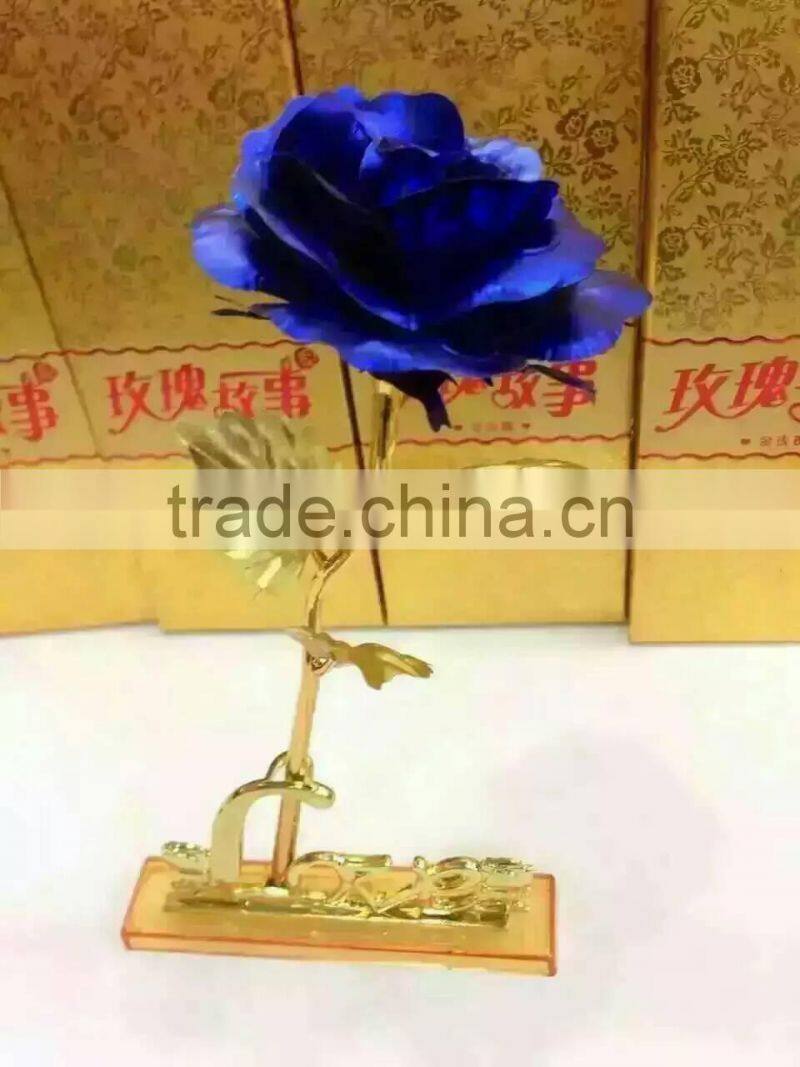 goldleaf rose artificial flower wholesale for valentine's gift