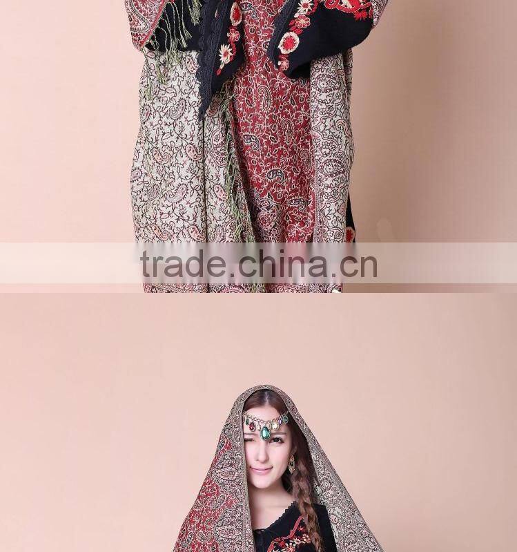 Turkey and India pashmina shawl warm/muslim prayer shawl hijab/wool cashmere shawl scarf