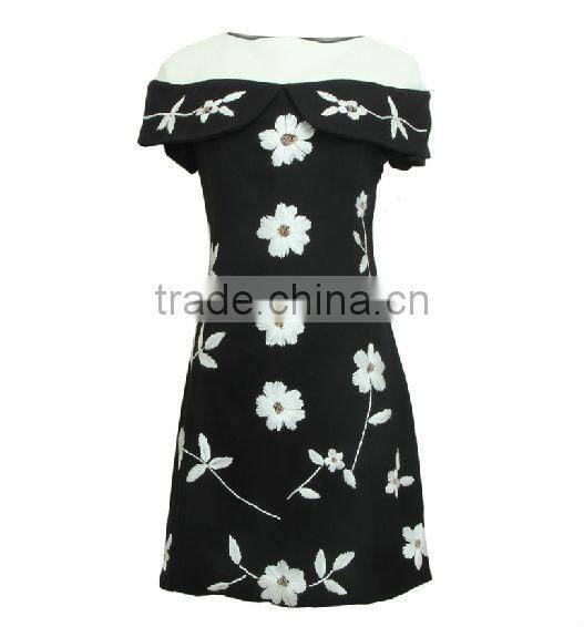 elegant lady's princess cape style embroidered haute couture dress