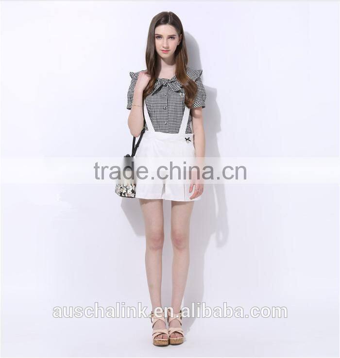 personalized summer ladies short pants suspenders fashion design