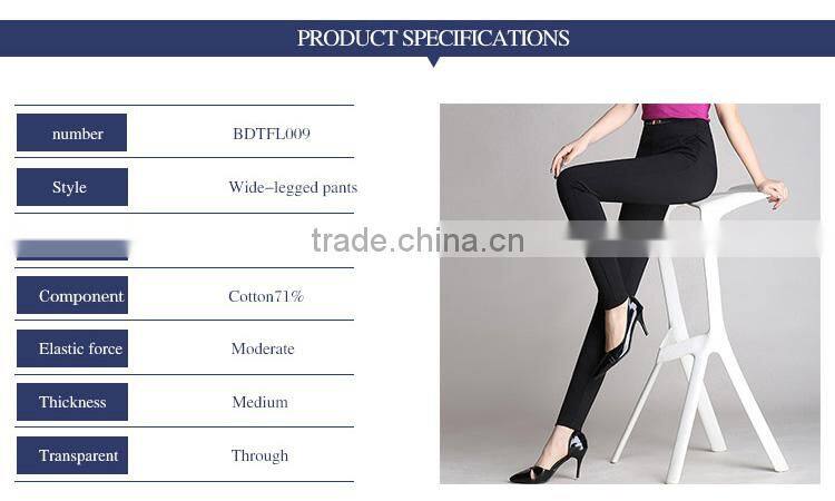 Cotton elastic Leggings Black stretch pants waist slimming leisure slim trousers custom made as your need