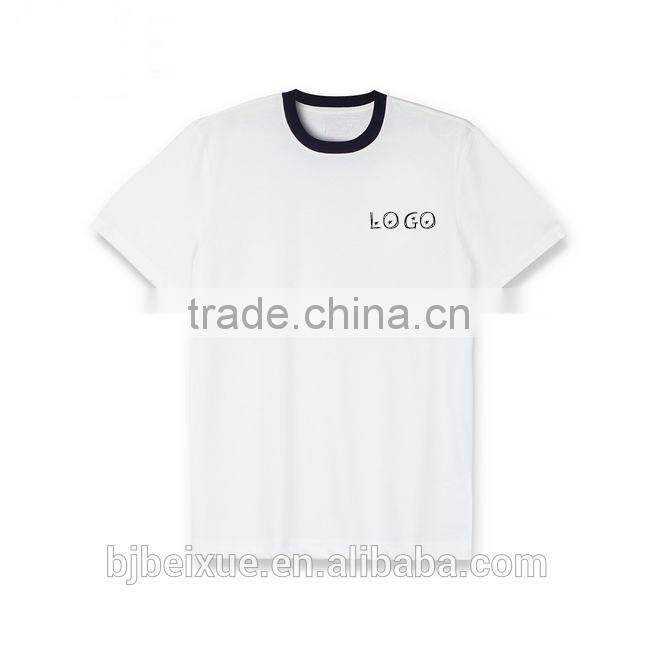 custom printed branded cotton white new model men's t-shirt with logo