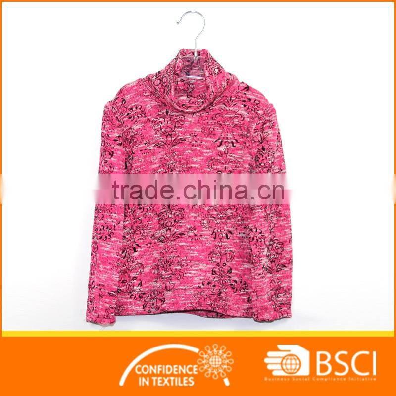 6M -8 Years France Cashmere Knitted Printed Long Sleeve Girl winter T-shirt