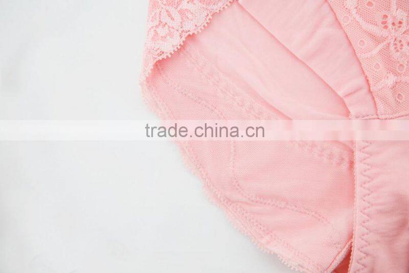 Custom High Quality Colorful 95% Cotton 5% Spandex with Lace Sexy Fancy Woman Underwear