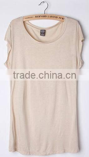 Long Body length cotton plain T-shirt for women