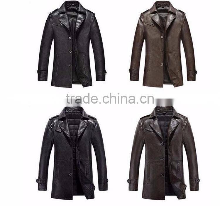 2016 Fashion leather winter man jacket
