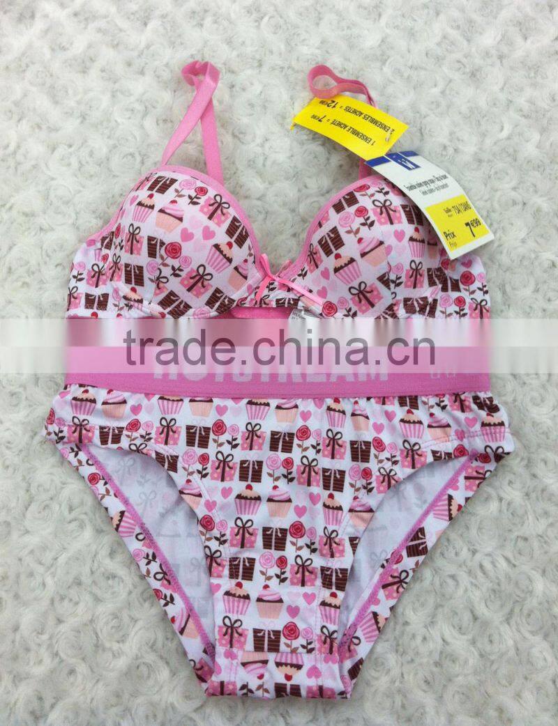 teen girls sexy lingerie panty lovely pink printig smooth touch unique design