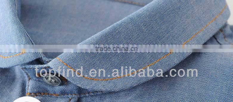 Fancy double pocket short Sleeve Oxford Men Shirt