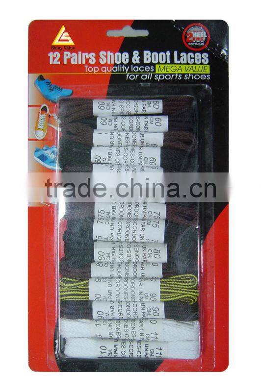 12 Pairs woven Shoe&Boot laces