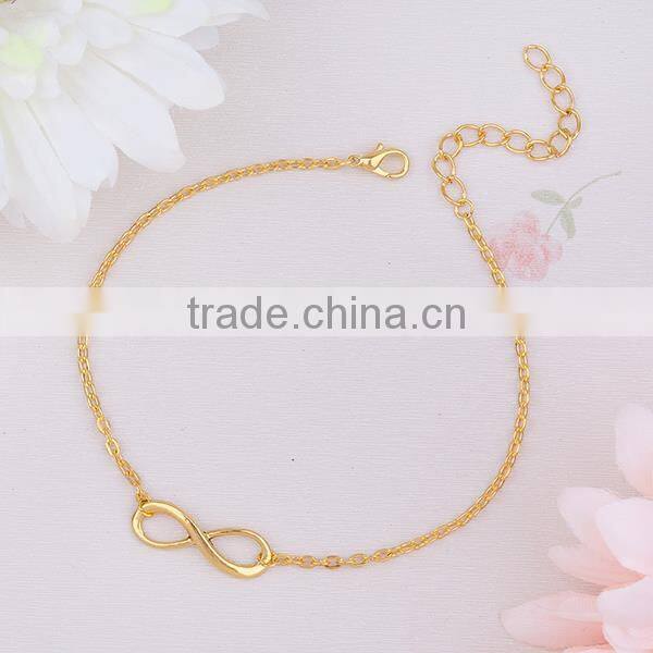Fashion Jewelry Infinity Symbol Connector Link Cable Chain New Design Fancy Anklet