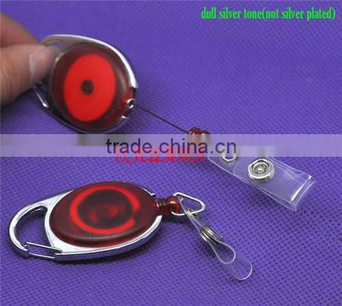 Red Retractable ID Badge Reels with Belt Clip 11cm